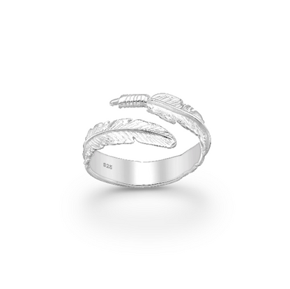 Silver Feather Wrap Ring