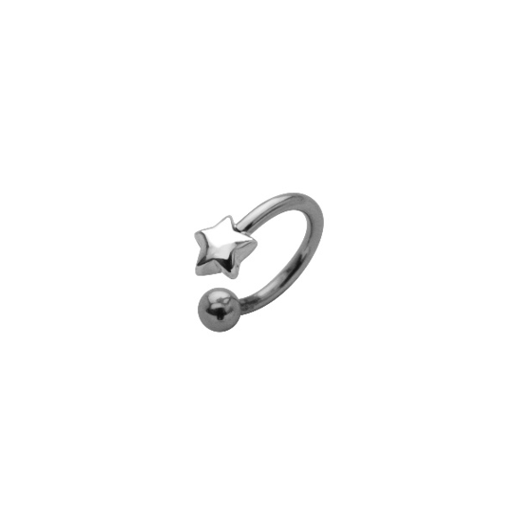 Silver Star & Ball Circular Barbell