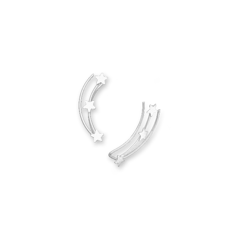 Silver Shooting Star Ear Pins